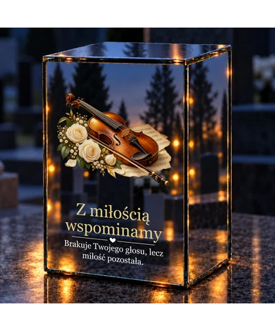 Znicz lustrzany LED – Ostatnia melodia - noc na grobie