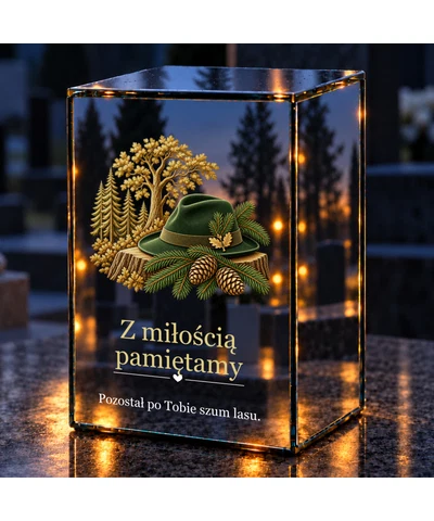 Znicz lustrzany LED – Leśnik — szum lasu - noc na grobie