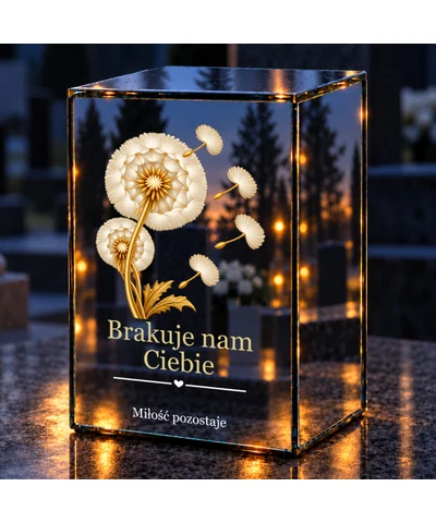 Znicz lustrzany LED – Dmuchawiec wspomnień - noc na grobie