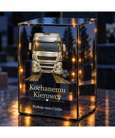 Znicz lustrzany LED – Kierowca TIR — pamięć na zawsze - noc na grobie
