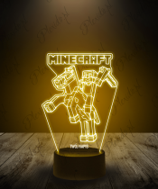 lampka_led_3d_plexido_minecraft_steve_na_koniu