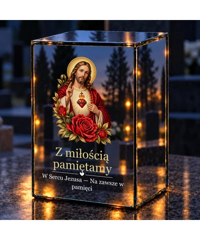 Znicz lustrzany LED – Najświętsze Serce Jezusa - noc na grobie