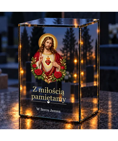 Znicz lustrzany LED – Najświętsze Serce Jezusa - noc na grobie