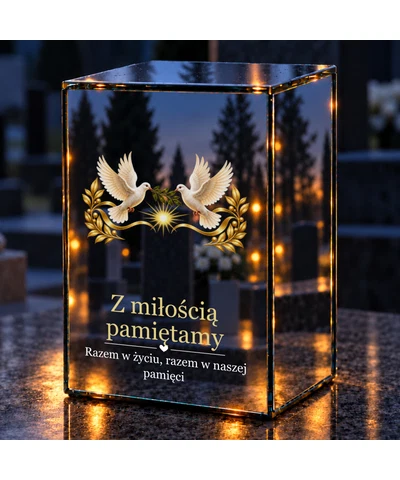 Znicz lustrzany LED – Wspólne niebo - noc na grobie