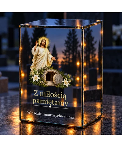 Znicz lustrzany LED – Zmartwychwstanie - noc na grobie