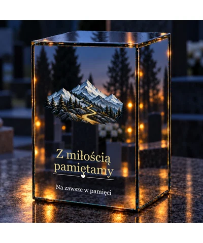 Znicz lustrzany LED – Górski szlak - noc na grobie