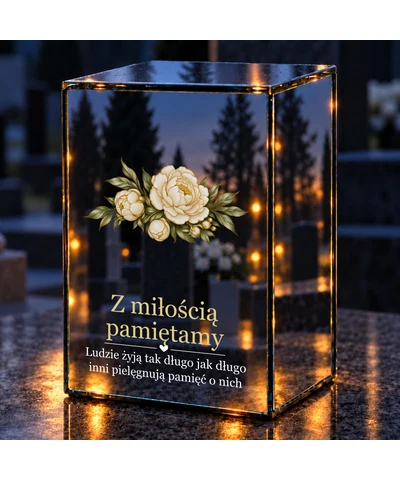 Znicz lustrzany LED – Pamięć o bliskich - noc na grobie
