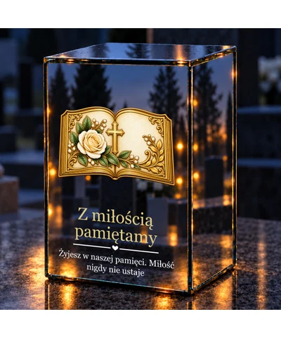 Znicz lustrzany LED – Otwarta księga pamięci