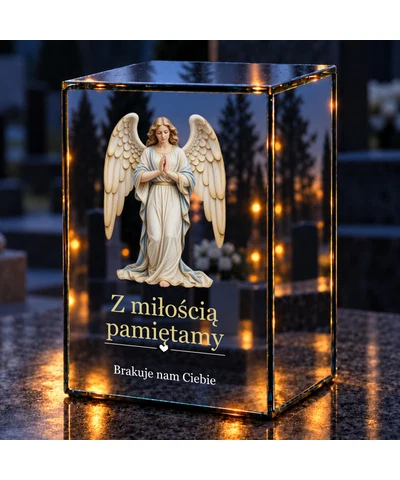 Znicz lustrzany LED – Modlący się anioł