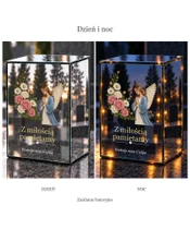 Znicz lustrzany LED – Kwiaty anioł - dzień i noc