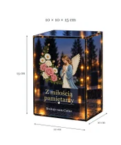 Znicz lustrzany LED – Kwiaty anioł - wymiary