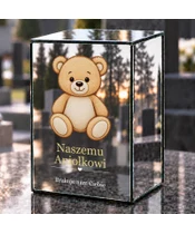 Znicz lustrzany LED – Miś dla dziecka - dzień na grobie
