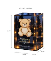 Znicz lustrzany LED – Miś dla dziecka - wymiary