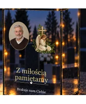 Znicz lustrzany LED – Aniołek ze zdjęciem - zbliżenie