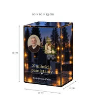Znicz lustrzany LED – Aniołek ze zdjęciem - wymiary