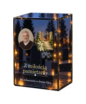 Znicz lustrzany LED – Brama niebios ze zdjęciem - białe tło