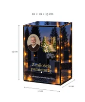 Znicz lustrzany LED – Brama niebios ze zdjęciem - wymiary