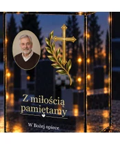Znicz lustrzany LED – Promień nadziei ze zdjęciem - zbliżenie