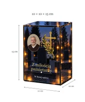 Znicz lustrzany LED – Promień nadziei ze zdjęciem - wymiary