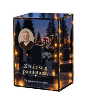 Znicz lustrzany LED – Motocykl ze zdjęciem - białe tło