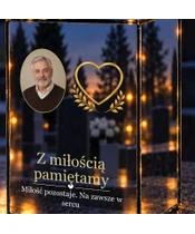 Znicz lustrzany LED – Serce łączy ze zdjęciem - zbliżenie