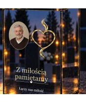 Znicz lustrzany LED – Dwa światy ze zdjęciem - zbliżenie
