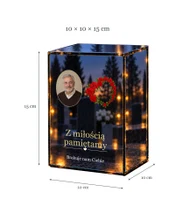 Znicz lustrzany LED – Ramka róże ze zdjęciem - wymiary