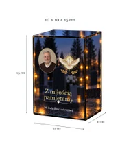 Znicz lustrzany LED – Gołąb w blasku ze zdjęciem - wymiary