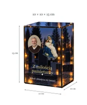 Znicz lustrzany LED – Pieta ze zdjęciem - wymiary