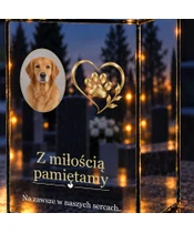 Znicz lustrzany LED – Pamięci ukochanego psa ze zdjęciem - zbliżenie