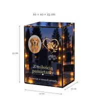 Znicz lustrzany LED – Pamięci ukochanego psa ze zdjęciem - wymiary