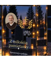 Znicz lustrzany LED – Cicha modlitwa ze zdjęciem - zbliżenie