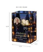 Znicz lustrzany LED – Księga pergamin ze zdjęciem - wymiary
