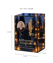 Znicz lustrzany LED – Złoty ornament — dla Dziadka ze zdjęciem - wymiary