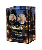 Znicz lustrzany LED – Księga wspólnej historii — dwa zdjęcia - białe tło