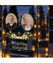 Znicz lustrzany LED – Księga wspólnej historii — dwa zdjęcia - zbliżenie