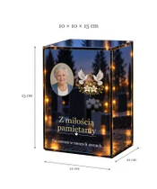 Znicz lustrzany LED – Gołębie i lilie ze zdjęciem - wymiary