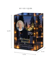 Znicz lustrzany LED – Kwiaty pamięci — dla Mamy ze zdjęciem - wymiary