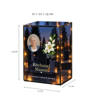 Znicz lustrzany LED – Biała lilia — dla Mamy ze zdjęciem - wymiary