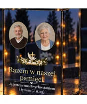 Znicz lustrzany LED – Księga z gołębiem — dwa zdjęcia - zbliżenie