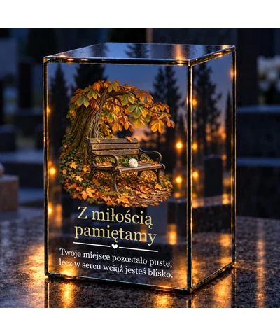 Znicz lustrzany LED – Miejsce, które czeka - noc na grobie