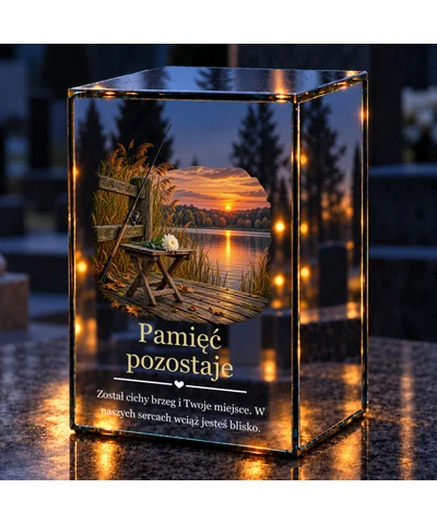 Znicz lustrzany LED – Cisza nad wodą - noc na grobie