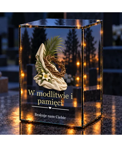 Znicz lustrzany LED – Cisza Wielkiego Piątku - noc na grobie