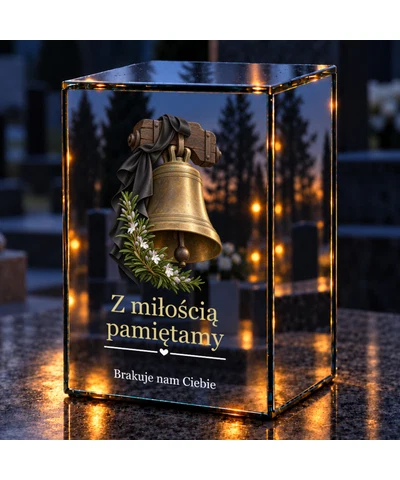 Znicz lustrzany LED – Dźwięk wspomnienia - noc na grobie