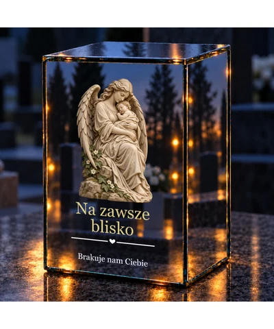 Znicz lustrzany LED – W objęciach ciszy - noc na grobie