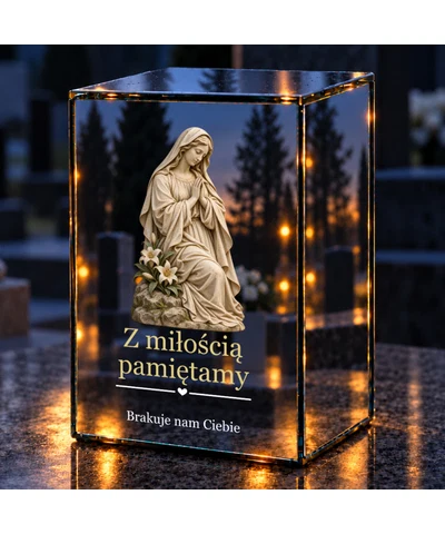 Znicz lustrzany LED – Modlitwa w ciszy - noc na grobie