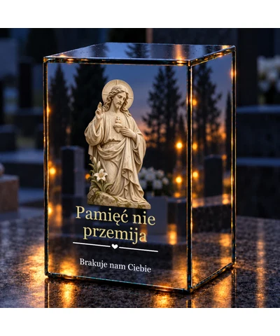 Znicz lustrzany LED – Światło nadziei - noc na grobie