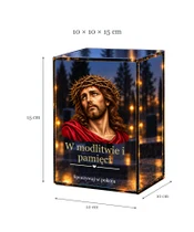 Znicz lustrzany LED – Jezus w koronie cierniowej - wymiary