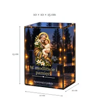 Znicz lustrzany LED – Święty Józef z Dzieciątkiem i liliami - wymiary