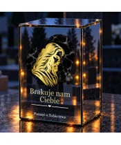 Znicz lustrzany LED – Marmurowe serce - noc na grobie